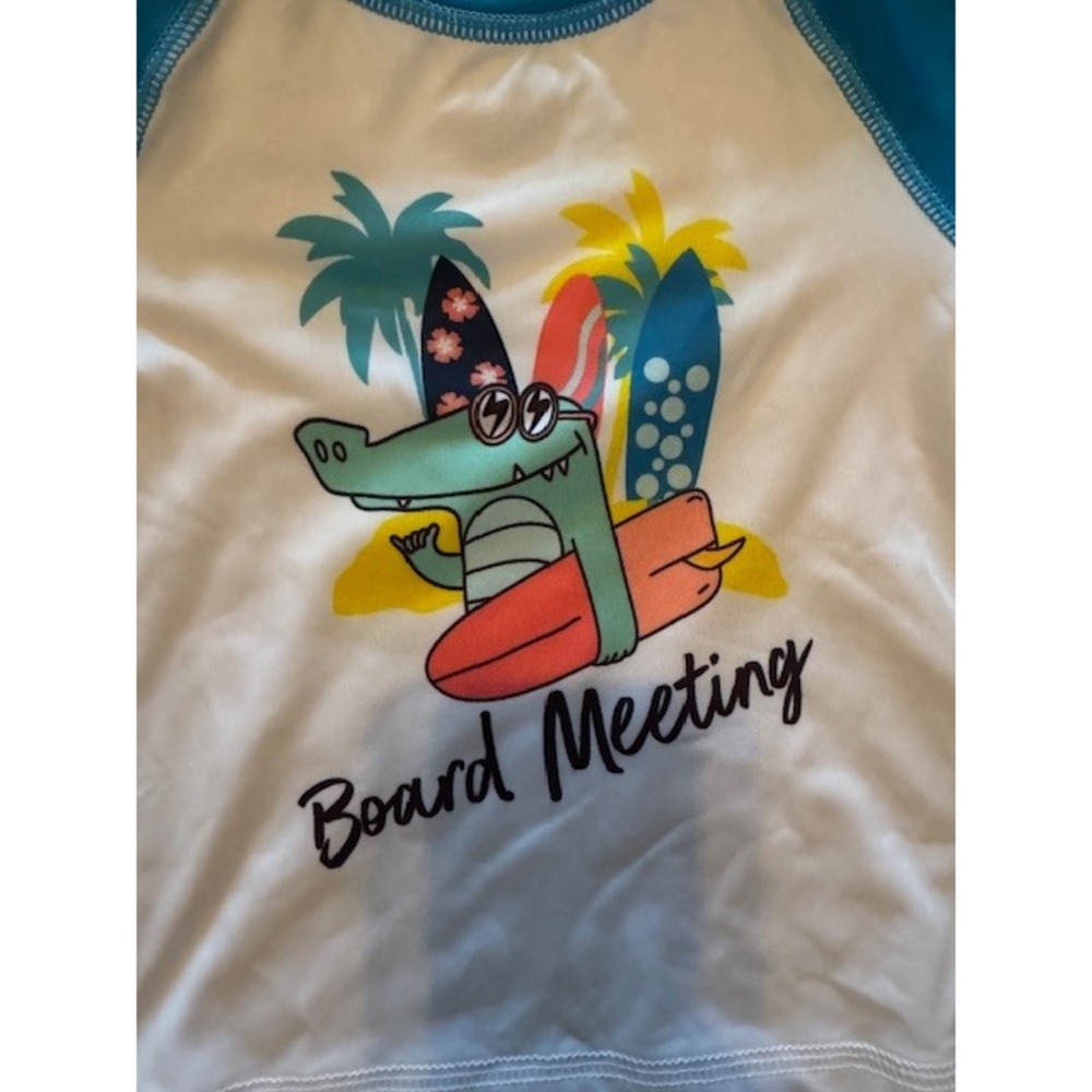 Wonder Nation Baby Boys 18M Board Meeting Alligator Rash Guard Sun Shirt BlueNWT